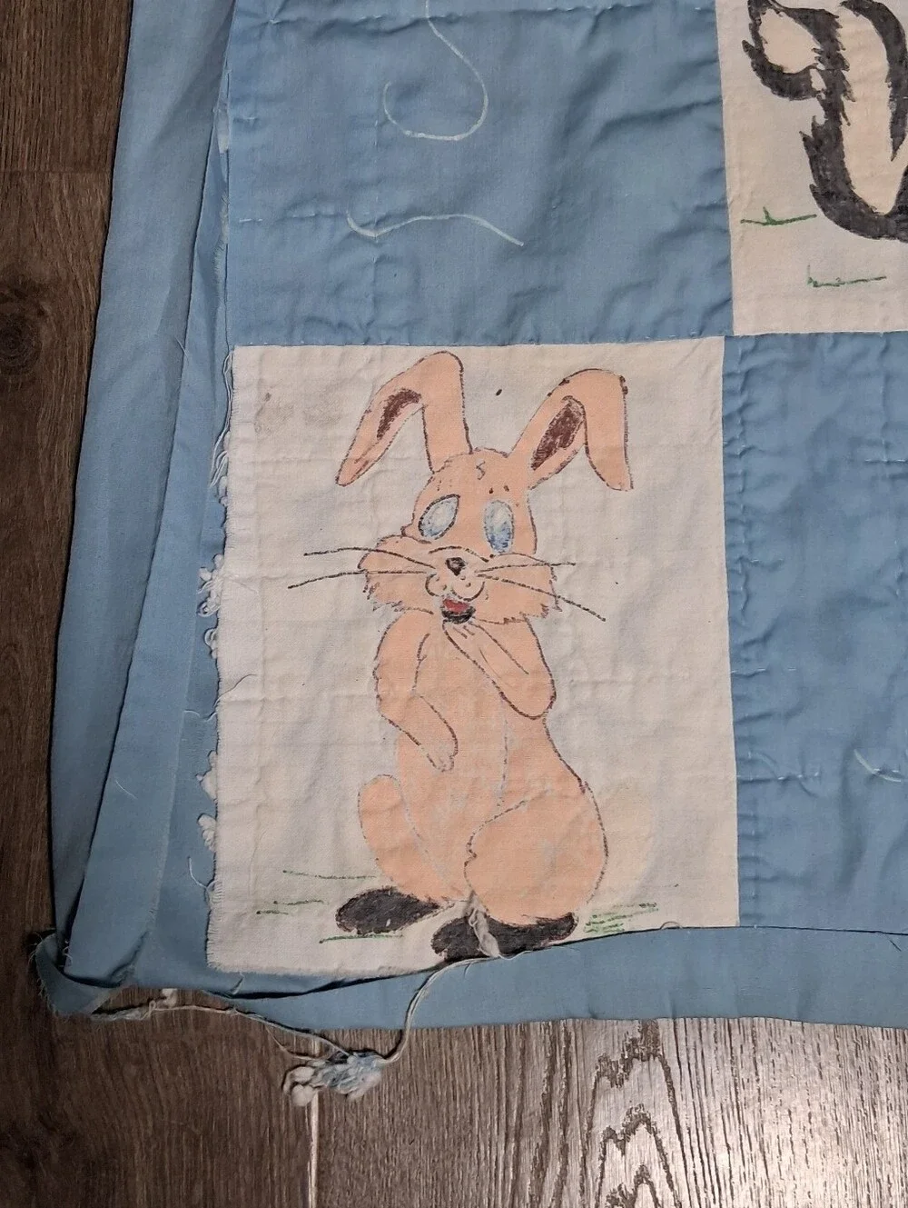 Vintage Handmade Woodland Animals Nursery Quilt –Please Read Description